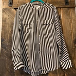 Equipment Black & White Daphne Striped Blouse